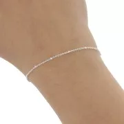 Catena a maglie Forzatina, perle appiattite alternate da 1,9 mm - Impiallacciatura fine Arg x50cm