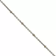 Catena a maglie Forzatina da 1,9 mm con perle appiattite - Bronzo x50cm