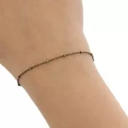 Catena a maglie Forzatina da 1,9 mm con perle appiattite - Bronzo x50cm