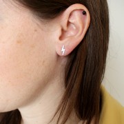 Orecchini perno fulmine 11x3,5 mm - Argento 925 x2