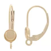 Monachelle con anello aperto da 17 mm - per cabochon da 4 mm - Gold filled x2