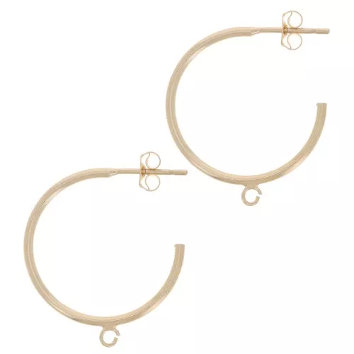 Orecchini a cerchio da decorare 20 mm con anello aperto -Gold filledx2