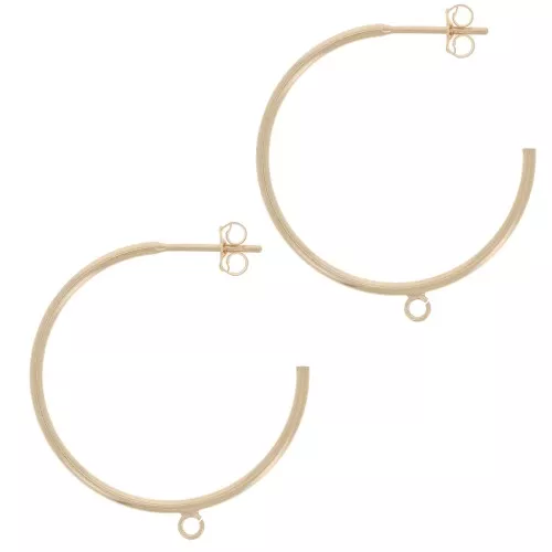 Orecchini a cerchio aperti da 25 mm per decorazione -Gold filled x2