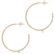 Orecchini a cerchio da decorare 30 mm con anello aperto - Gold filled x2|raw }}
