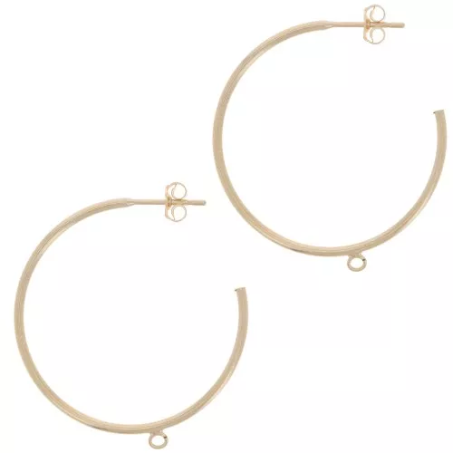 Orecchini a cerchio da decorare 30 mm con anello aperto - Gold filled x2