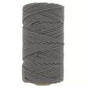 Grigio scuro - Bobine de cordon en coton pour macramé 2 mm - Gris foncé x100m Bobine de cordon en coton pour macramé 2 mm - Gris foncé x100m