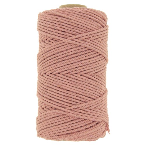 Rocchetto di filo di cotone per macramè da 2 mm - Blush x100 m