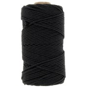 Rocchetto di cordoncino Macramè in cotone da 2 mm - Nero x100m|raw }}