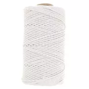 Bianco - Bobine de cordon en coton pour macramé 2 mm - Blanc x100m Bobine de cordon en coton pour macramé 2 mm - Blanc x100m