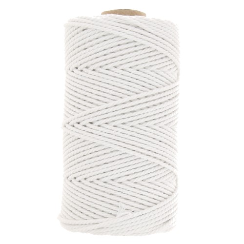 Rocchetto di filo di cotone per macramè 2 mm - Bianco x100 m