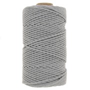 Rocchetto di filo di cotone per macramè 2 mm - Grigio chiaro x100m