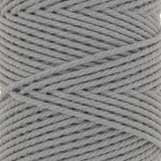 Rocchetto di filo di cotone per macramè 2 mm - Grigio chiaro x100m