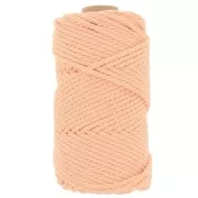 Bobine de cordon en coton pour macramé 3 mm - Abricot x50m