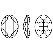 Cabochon ovale Aurora A4120 18x13 mm - Jet x1