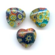 Cuori  Millefiori mm. 10 Multicolori x5|raw }}