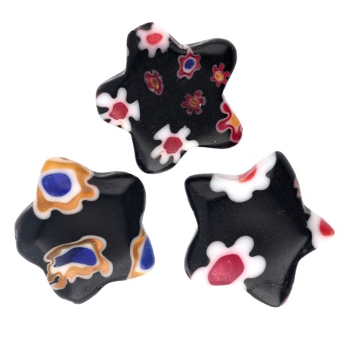 Stelle Millefiori mm. 10 Nero x5