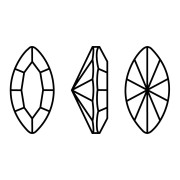 Cabochon navette Aurora A4200 15x7 mm - Jet x1