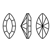 Cabochon navette Aurora A4200 15x7 mm - Jet x1