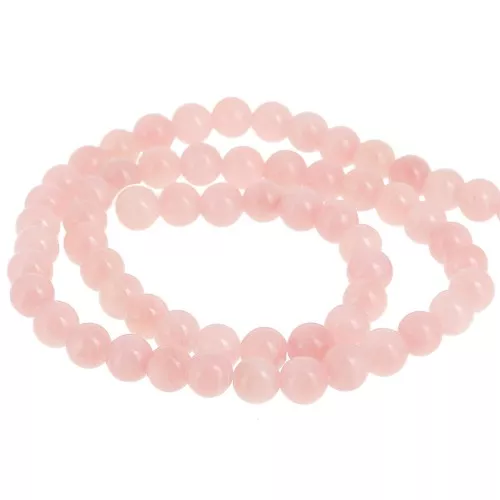 Perline rotonde 6,5 mm - imitazione gemma color giada - rosa antico x39cm