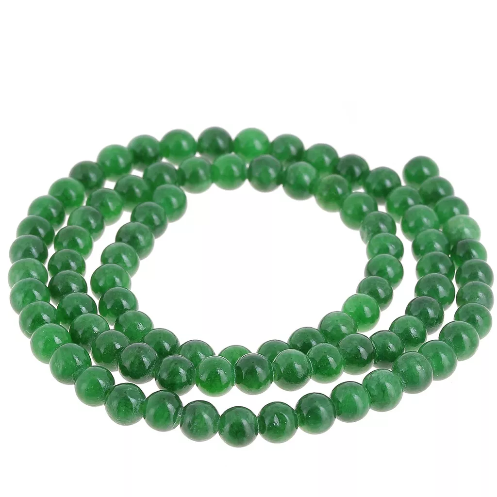 Collana uomo con perle in giada verde e acciaio