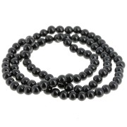 Perline rotonde 4,5 mm - imitazione gemma di giada - Nero x39cm