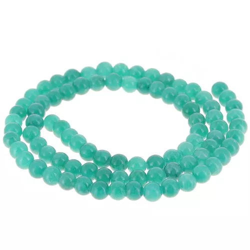 Perline rotonde 4,5 mm - imitazione gemma di giada - verde turchese x39cm
