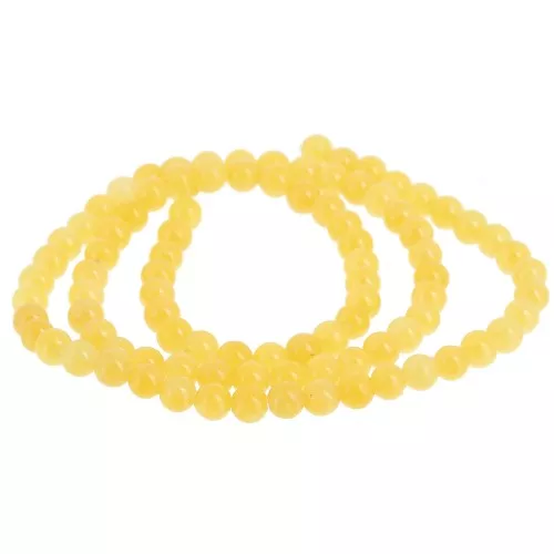 Perline rotonde 4,5 mm - imitazione gemma Giada - Giallo x39cm