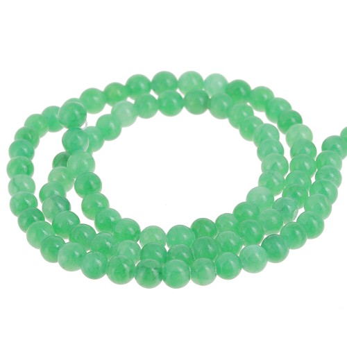 Perline rotonde - imitazione gemma di giada - Verde x39cm