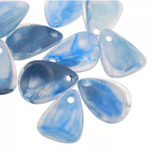 Zecchini di fiori lisci da 17 mm in acrilico - Blue Marble x15