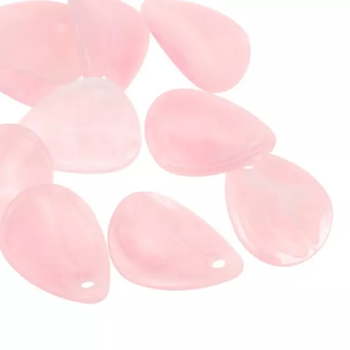 Zecchini di fiori lisci da 17 mm in acrilico- Rosa antico marmorizzato x15