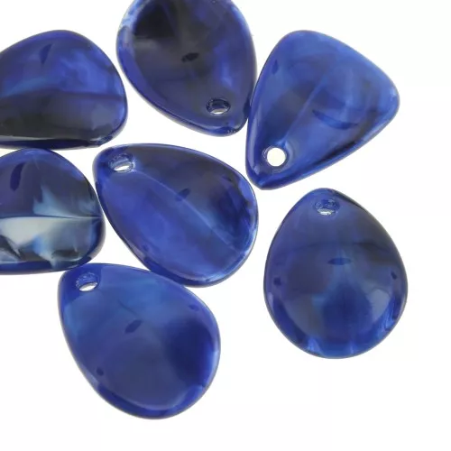 Zecchini di fiori lisci da 17 mm in acrilico - Midnight Blue Marble x15