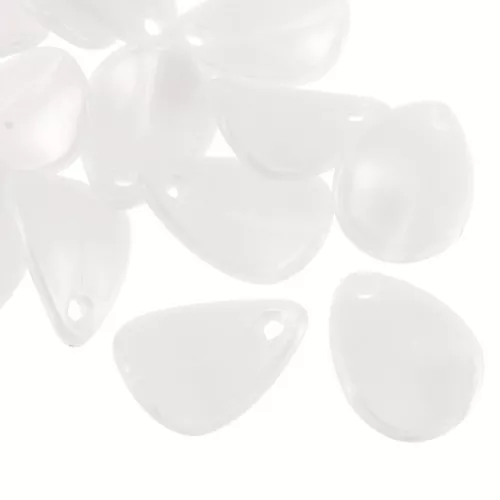 Zecchini di fiori lisci da 17 mm in acrilico - Bianco perlato x15