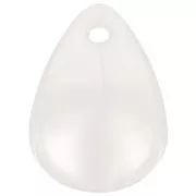 Zecchini di fiori lisci da 17 mm in acrilico - Bianco perlato x15