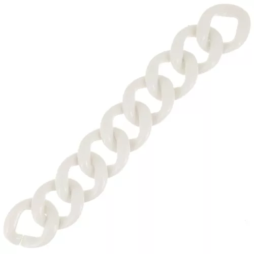 9 maglie acriliche 39x34 mm per la creazione di bracciali - Crema x22cm