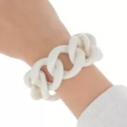 9 maglie acriliche 39x34 mm per la creazione di bracciali - Crema x22cm