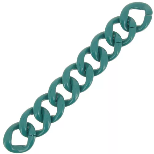 9 maglie acriliche 39x34 mm per la creazione di bracciali - Blu anatra x22cm