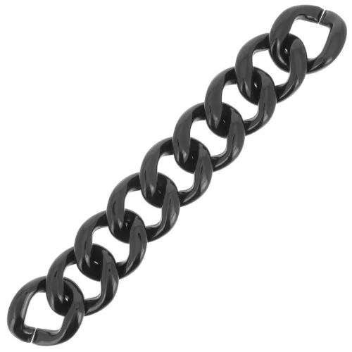 9 maglie acriliche 39x34 mm per la creazione di bracciali - Nero x22cm