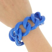 9 maglie acriliche 39x34 mm per la creazione di bracciali - Blu elettrico x22cm
