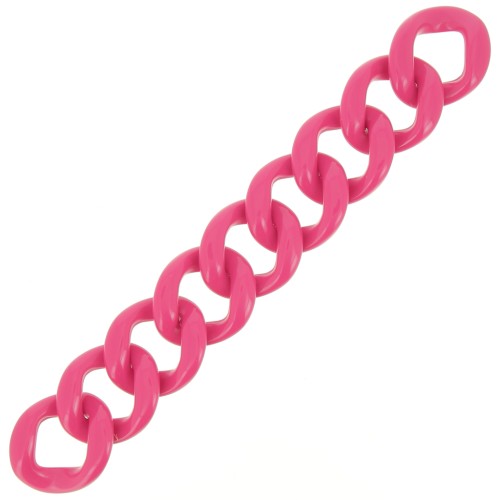 9 maglie acriliche 39x34 mm per la creazione di bracciali - Rosa confetto x22cm