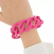 9 maglie acriliche 39x34 mm per la creazione di bracciali - Rosa confetto x22cm