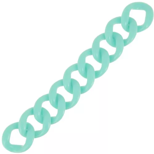 9 maglie acriliche 39x34 mm per la creazione di bracciali - Turchese chiaro x22cm