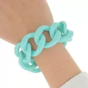 9 maglie acriliche 39x34 mm per la creazione di bracciali - Turchese chiaro x22cm