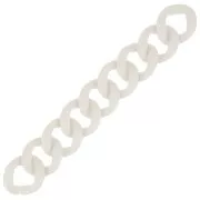 9 maglie acriliche 39x34mm per la creazione di bracciali - Raso crema opaco x22cm