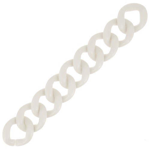 9 maglie acriliche 39x34mm per la creazione di bracciali - Raso crema opaco x22cm