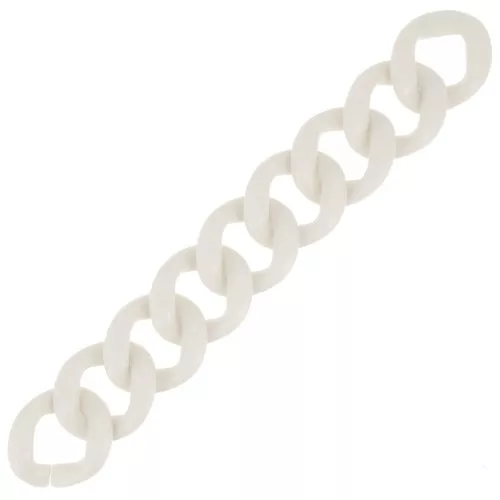 9 maglie acriliche 39x34mm per la creazione di bracciali - Raso crema opaco x22cm