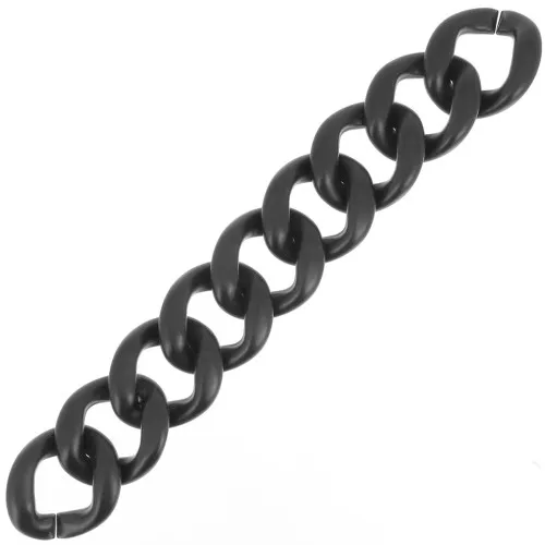 9 maglie acriliche 39x34 mm per la creazione di bracciali - Raso Nero opaco x22cm