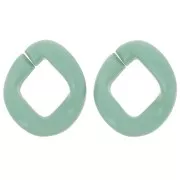 Maglia acrilica ovale ritorta 39x34 mm - Salvia x1