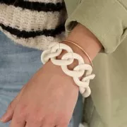 Maglia acrilica ovale ritorta 39x34 mm - Salvia x1