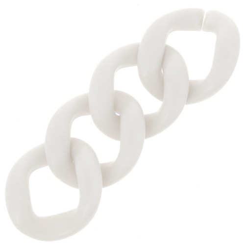 Maglia ovale ritorta in acrilico 39x34 mm - Raso Opaco crema x1