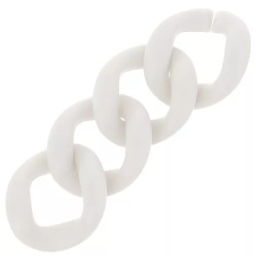Maglia ovale ritorta in acrilico 39x34 mm - Raso Opaco crema x1